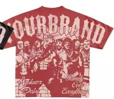 Men's Hip-Hop Graphic Cotton T-Shirt.