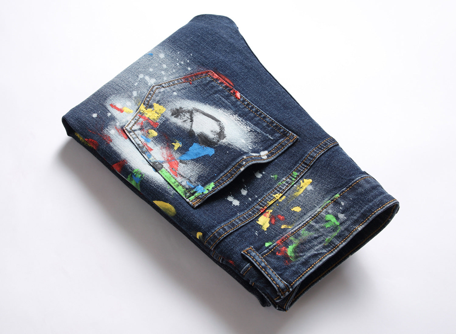 Men's European & American Stretch Broken Holes Jeans.