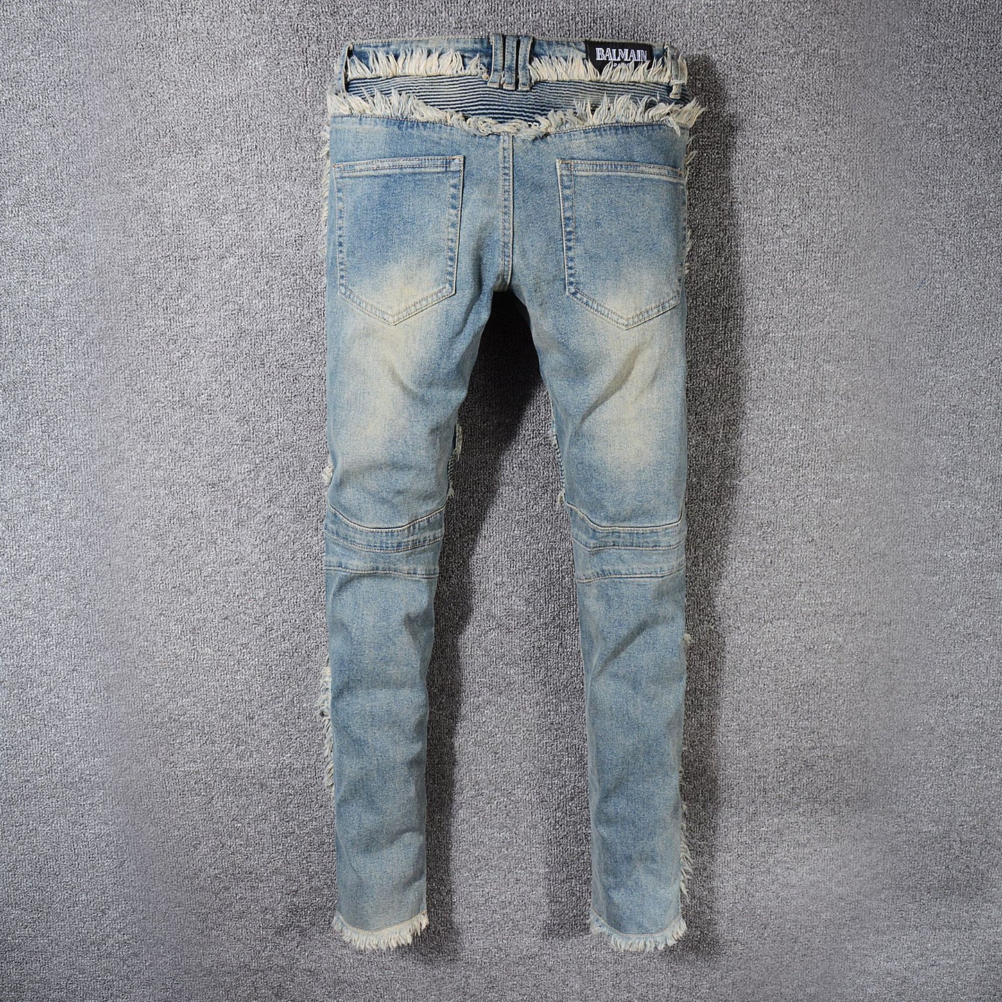 Men's Denim Ruffled Jeans.