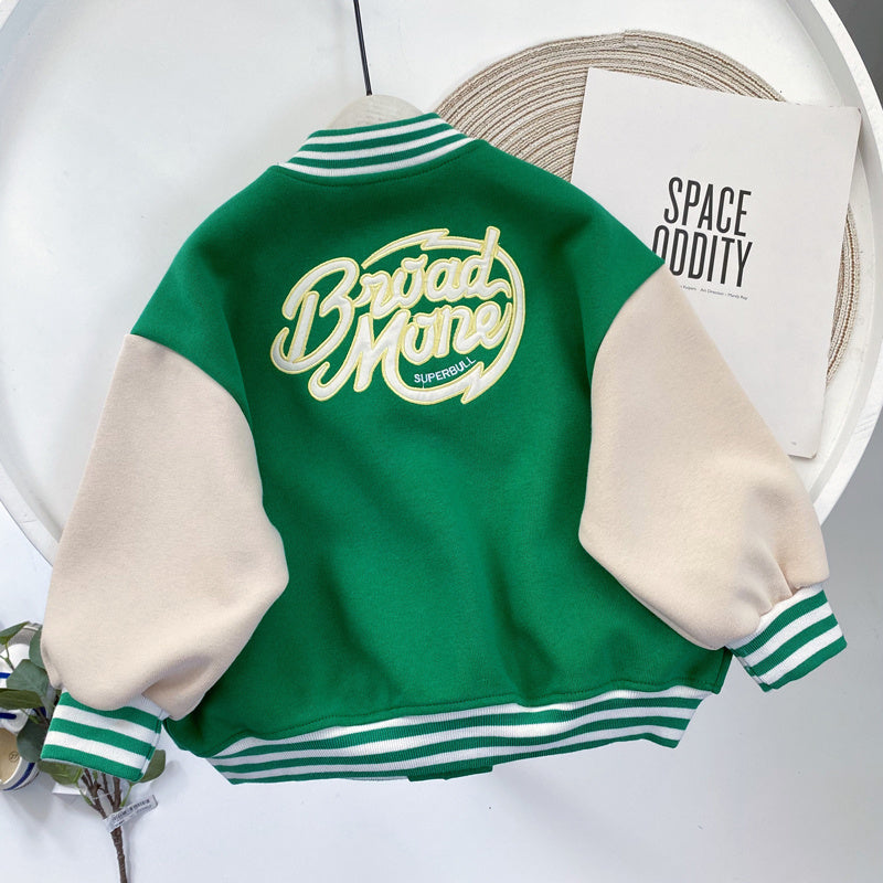 Boys Cotton Varsity Jacket.