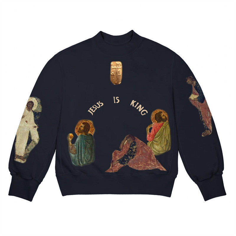 Unisex Heavy-Duty Cotton Jesus Is King Sweatshirt.