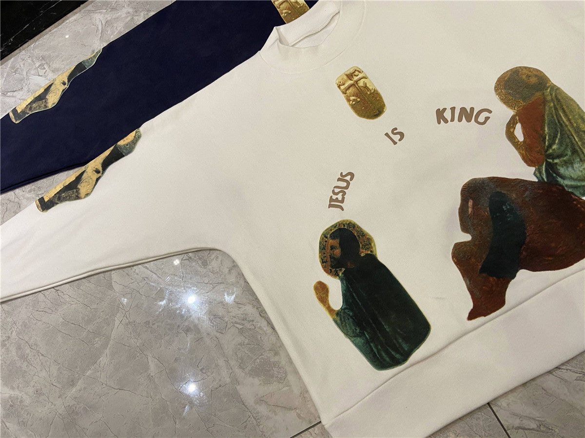 Unisex Heavy-Duty Cotton Jesus Is King Sweatshirt.