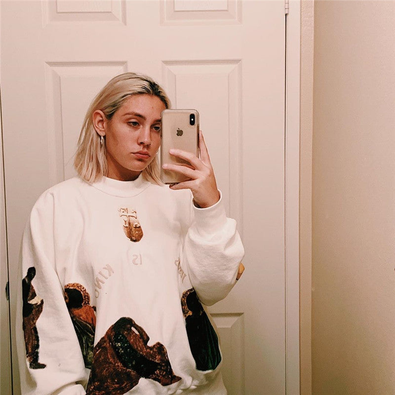 Unisex Heavy-Duty Cotton Jesus Is King Sweatshirt.