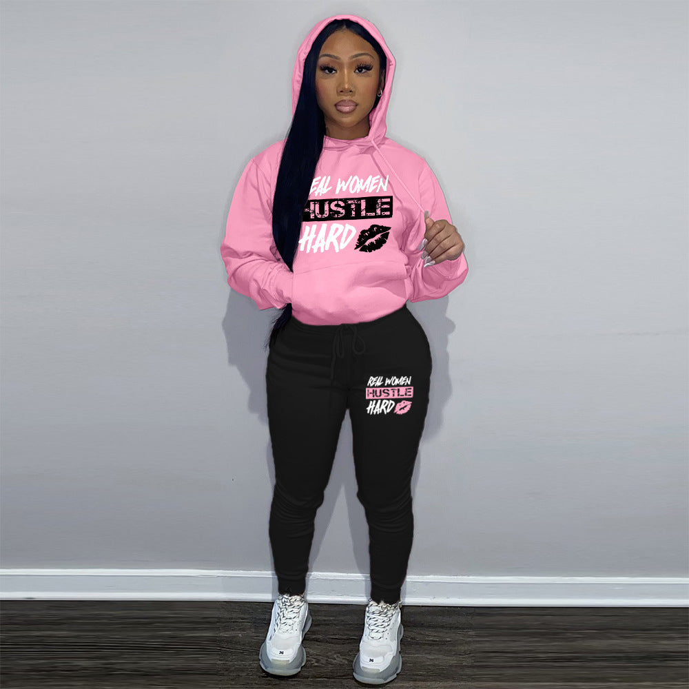 Women's Velvet Hoodie Sports Suit.