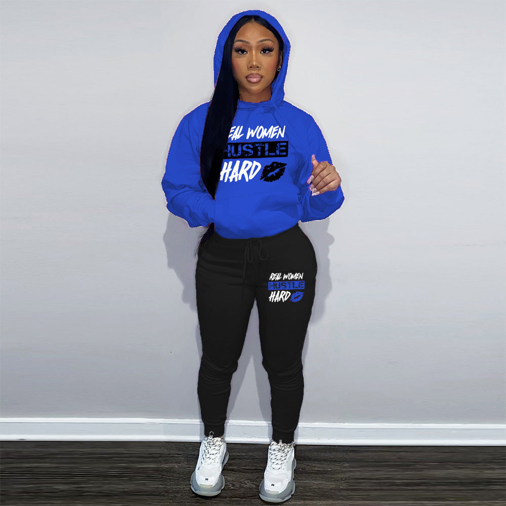 Women's Velvet Hoodie Sports Suit.