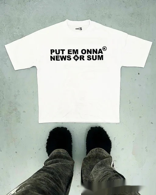 Men's Cotton Oversize Hip-Hop T-Shirts.