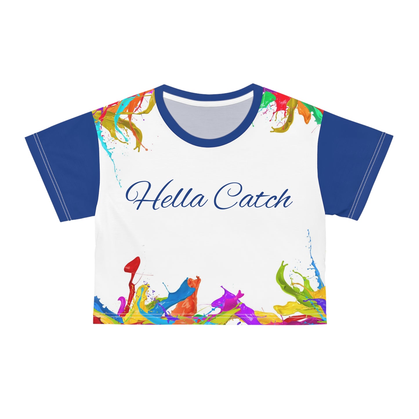 "Hella Catch" Crop Tee (AOP)