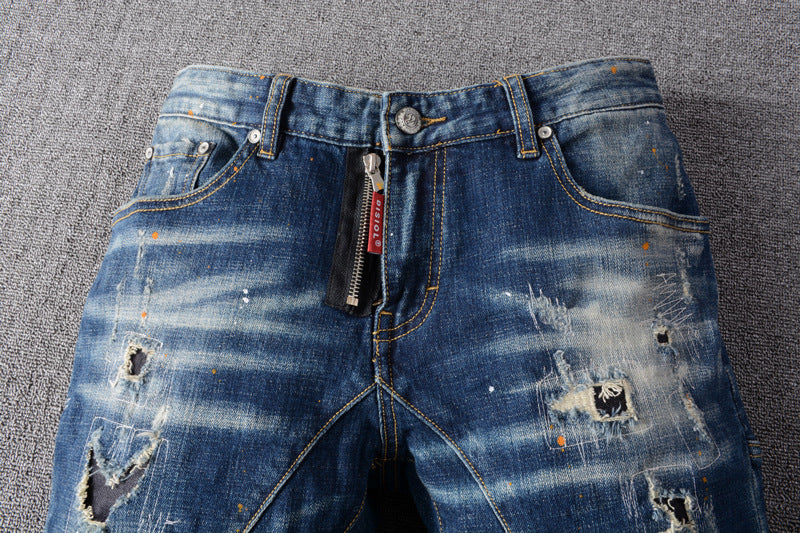 High Street Fashion Ripped Men's Jeans.