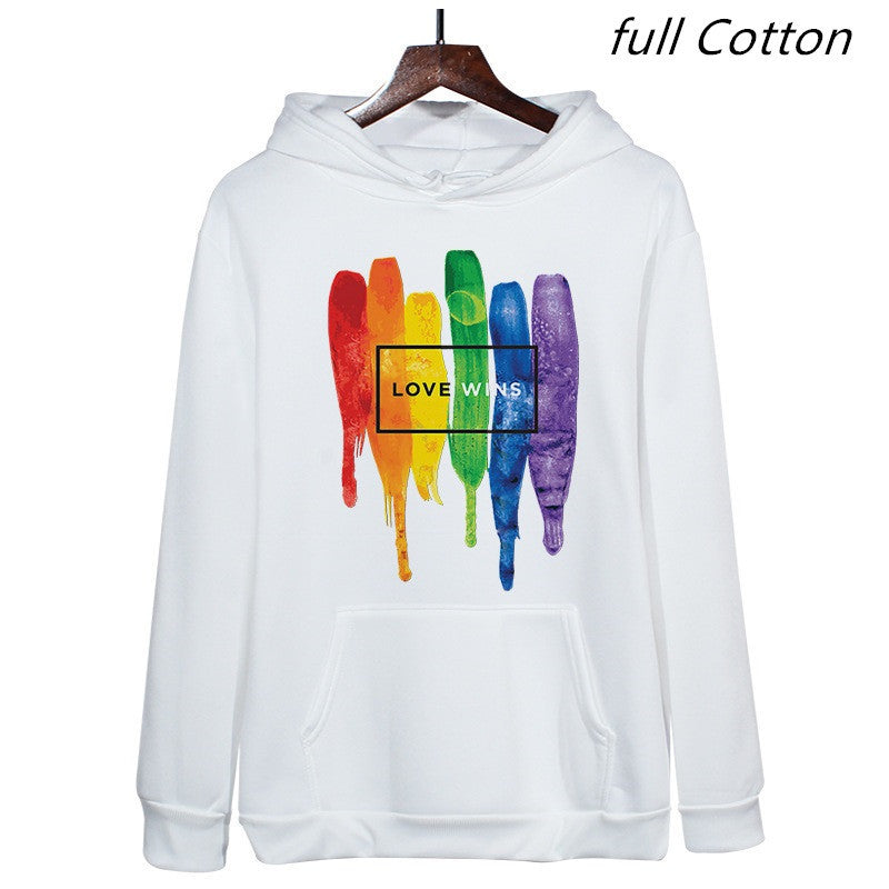 Unisex Pride LGBTQ (LOVE WINS) Cotton Hoodie.