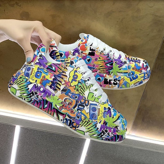 Women's Graffiti Casual Sports Sneakers.