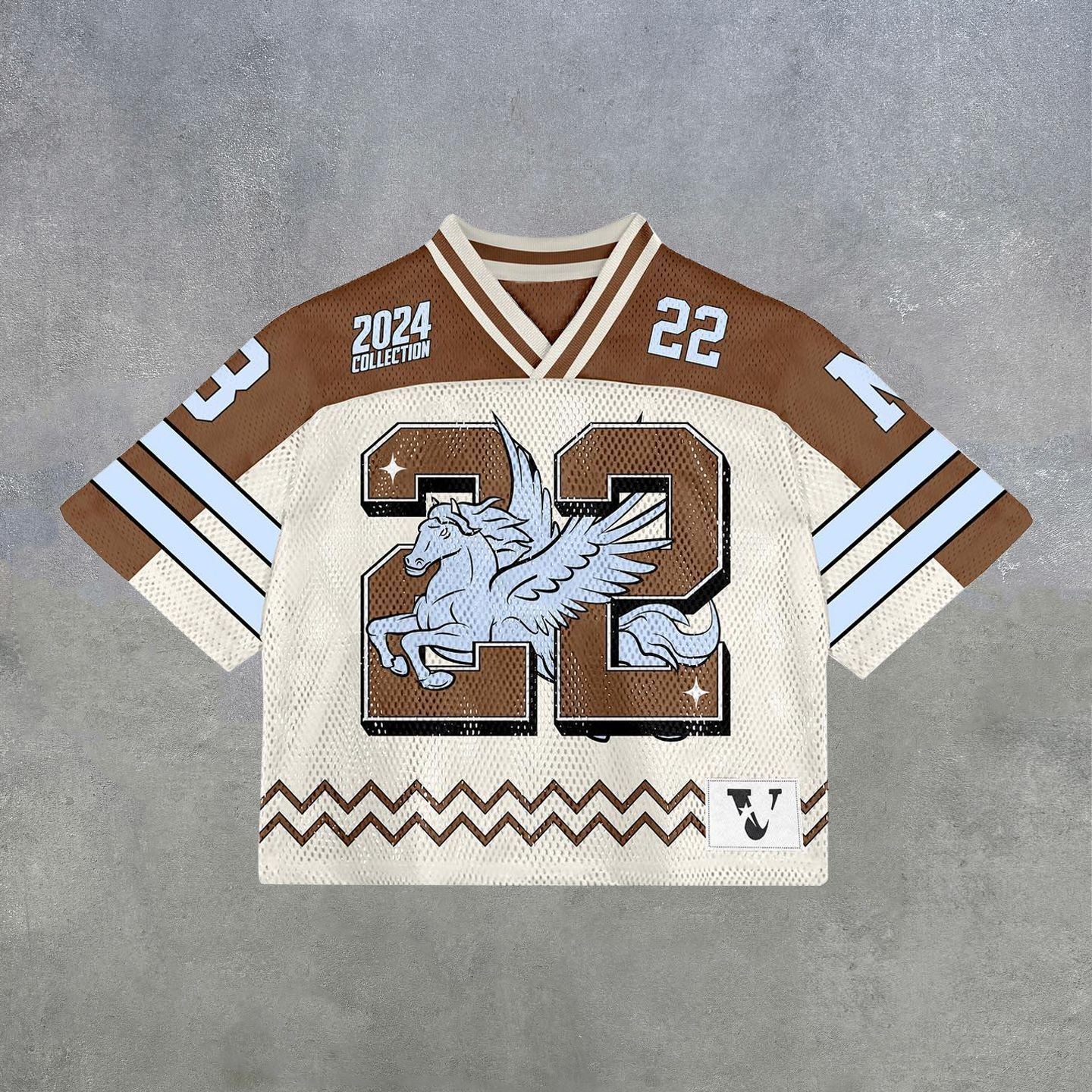 Men's V-Neck Digital Printed Cropped Jerseys.