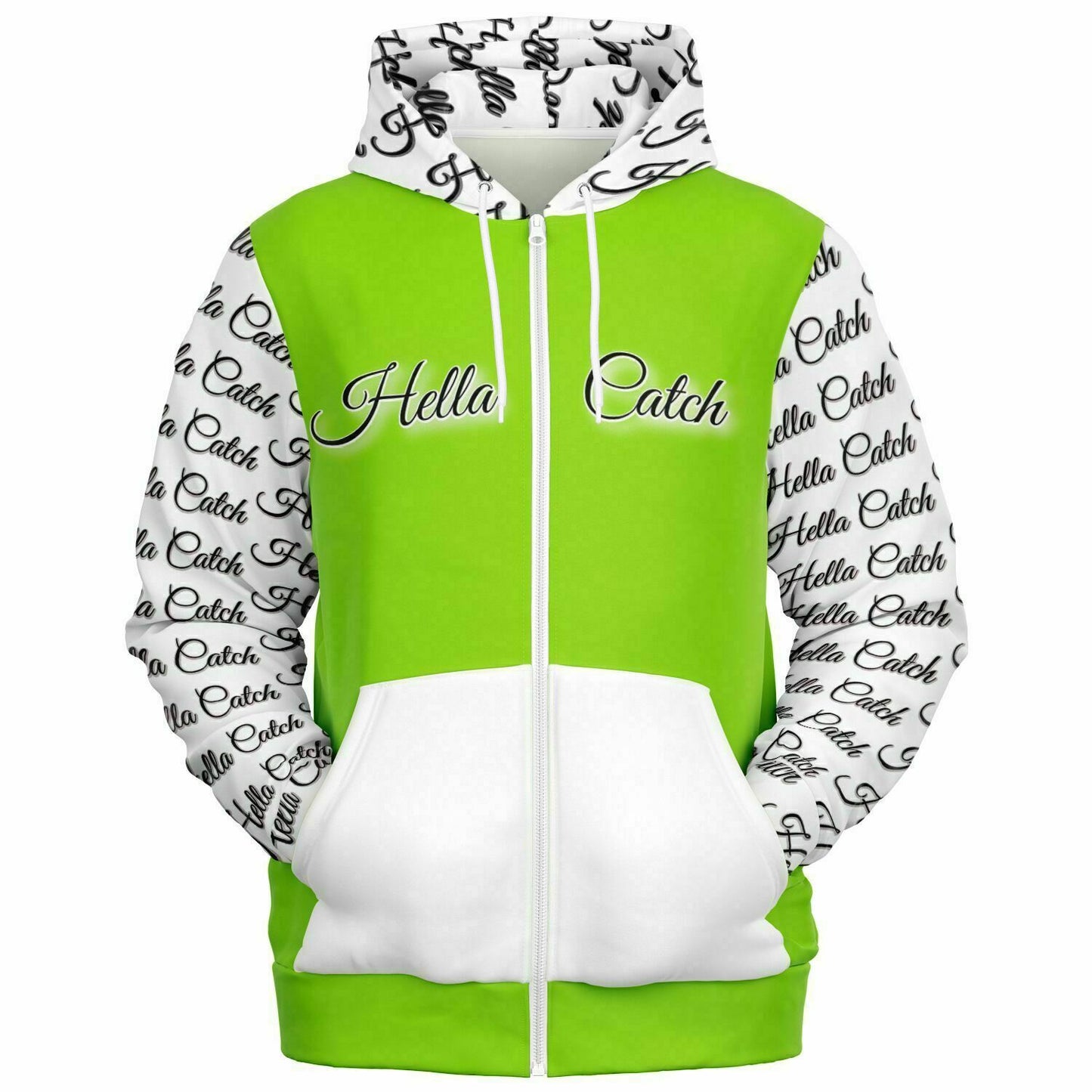 "Hella Catch" Men's Fashion Zip-Up Hoodie - AOP