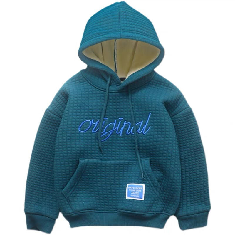 Boy's Embroidered Fleece Hoodie.