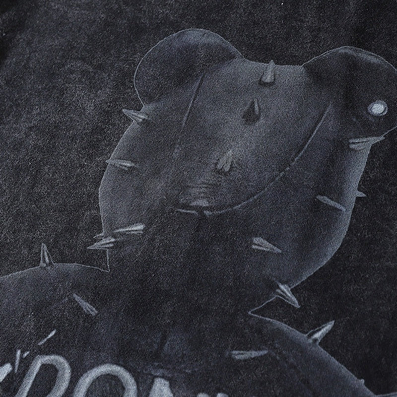 Men's Hip-Hop Vintage Streetwear Bear T-Shirt.