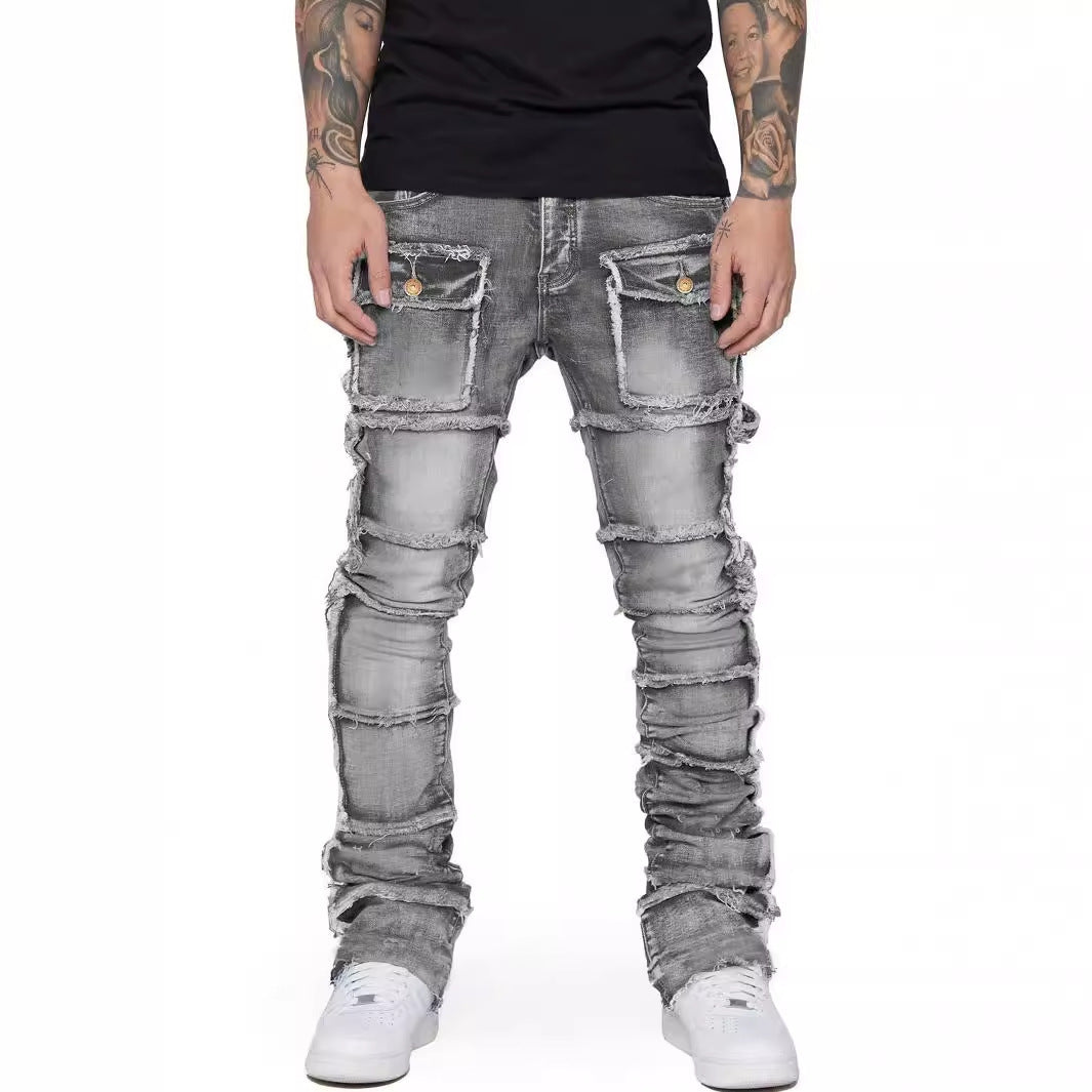 Men's Denim Straight-Leg Fashion Jeans.