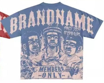 Men's Hip-Hop Graphic Cotton T-Shirt.