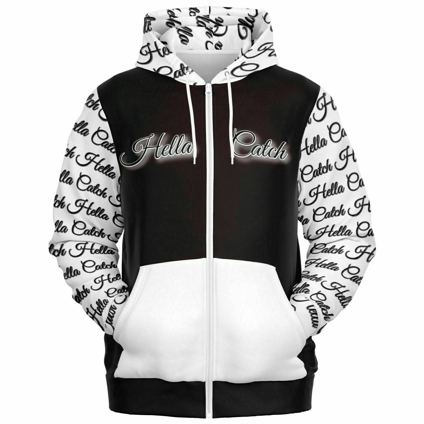 "Hella Catch" Men's Fashion Zip-Up Hoodie - AOP