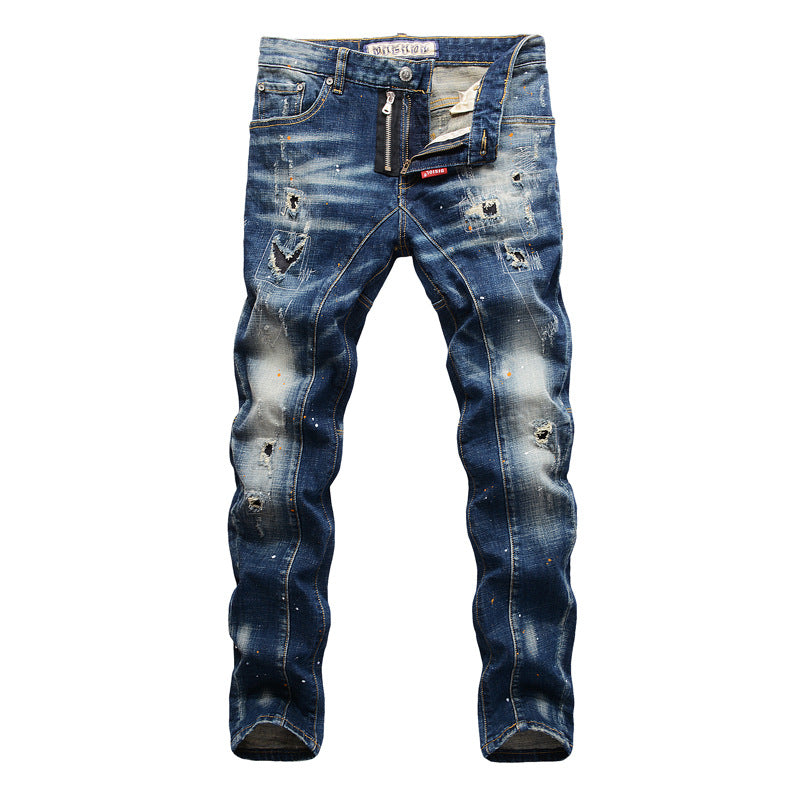 High Street Fashion Ripped Men's Jeans.