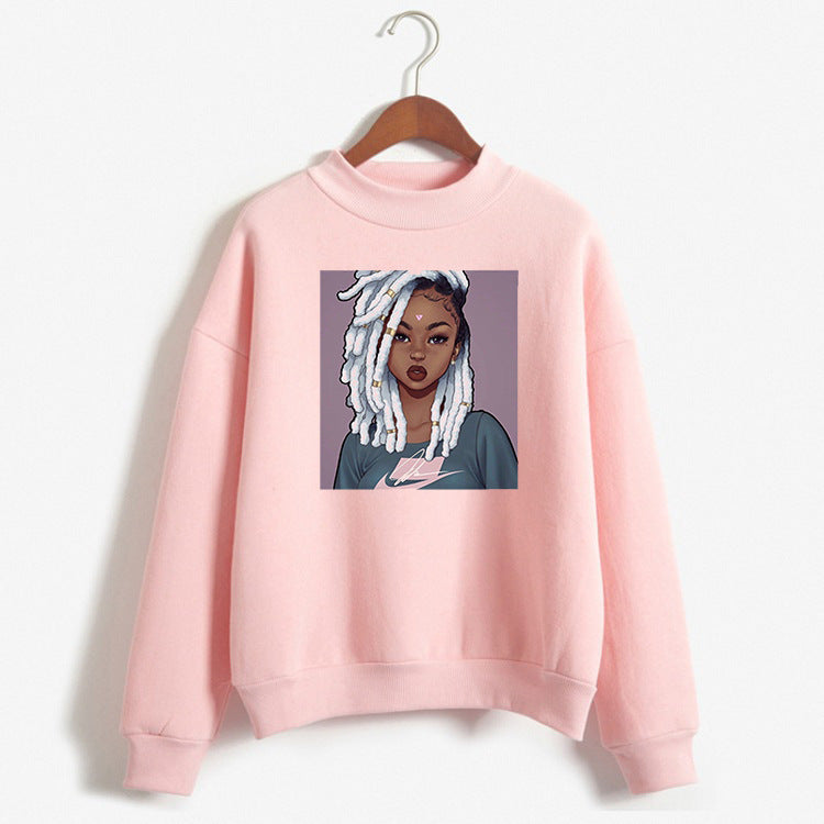 Women's Fashion Loose Pink Sweatshirt.