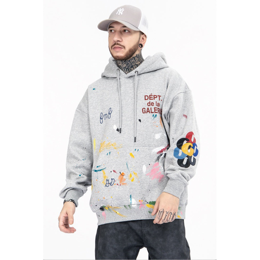 Men's Graffiti Splash Ink Hip-Hop Hoodie. (100% Cotton)