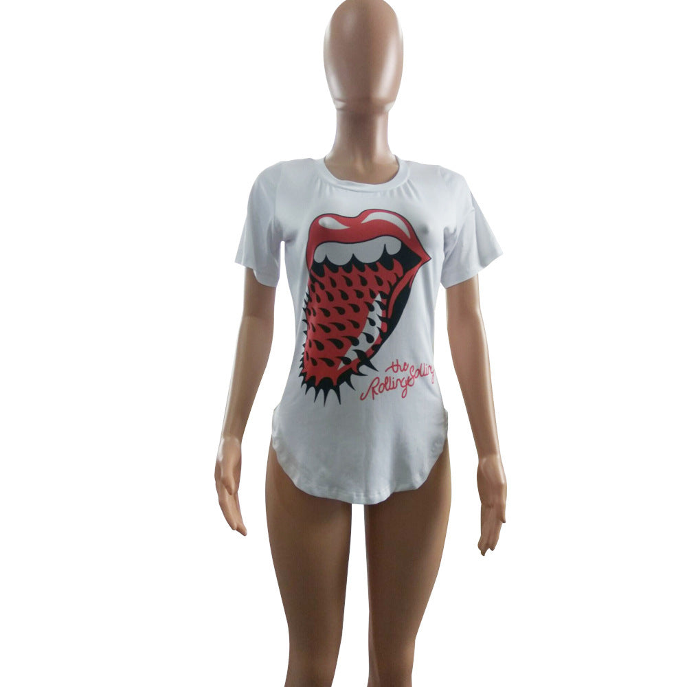 Women's Red Tongue T-Shirt.