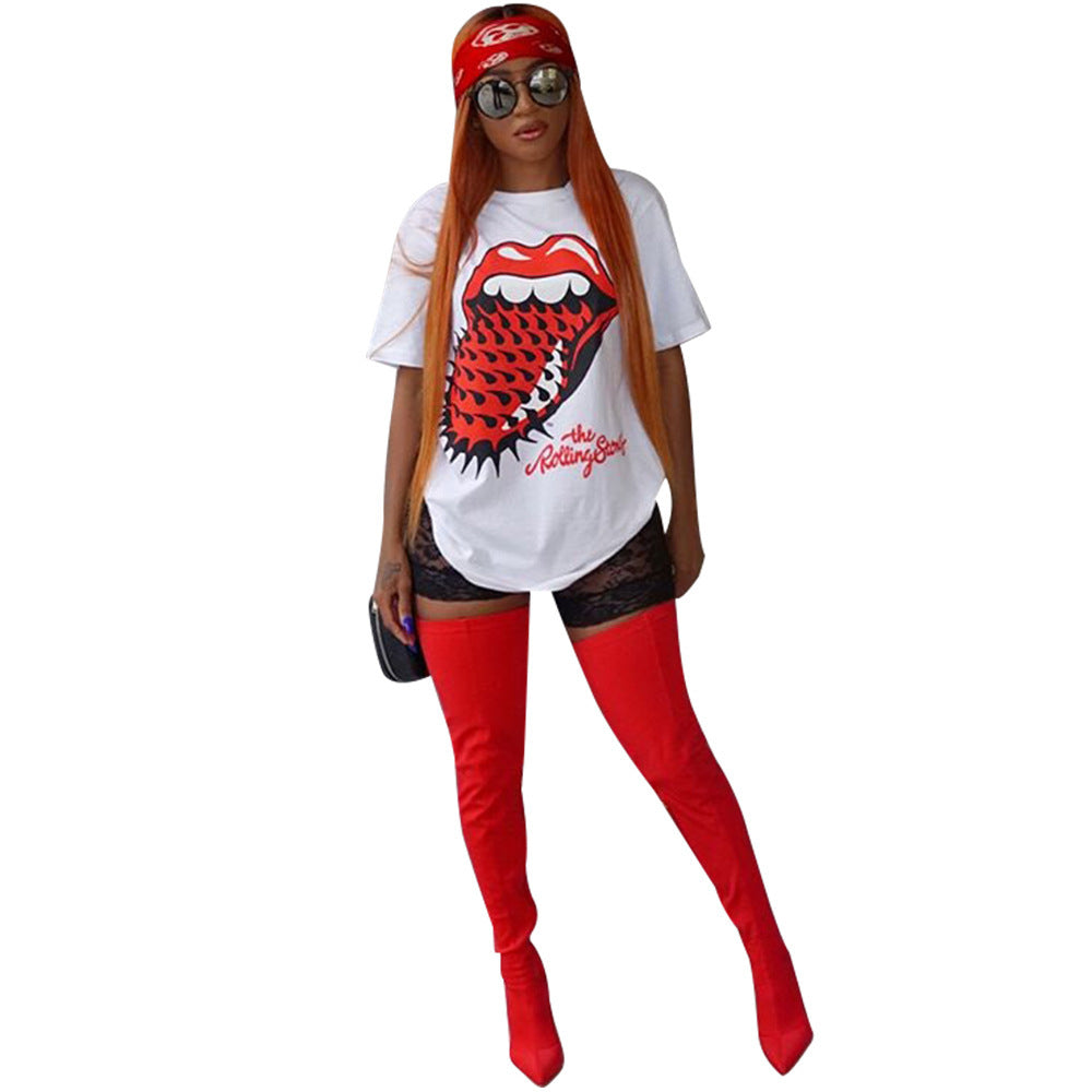 Women's Red Tongue T-Shirt.