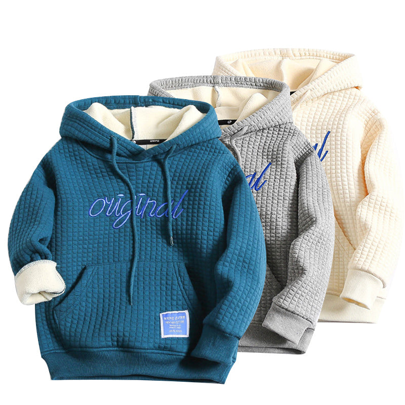 Boy's Embroidered Fleece Hoodie.