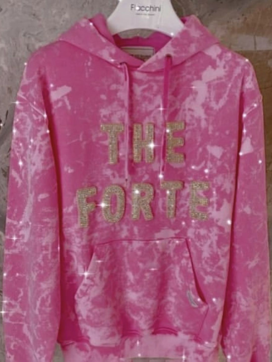 Women's Fashion Loose Letter Rhinestone Tie-dye Hoodie.