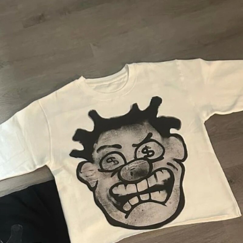Men's Cartoon Pattern Hip-Hop T-Shirt.