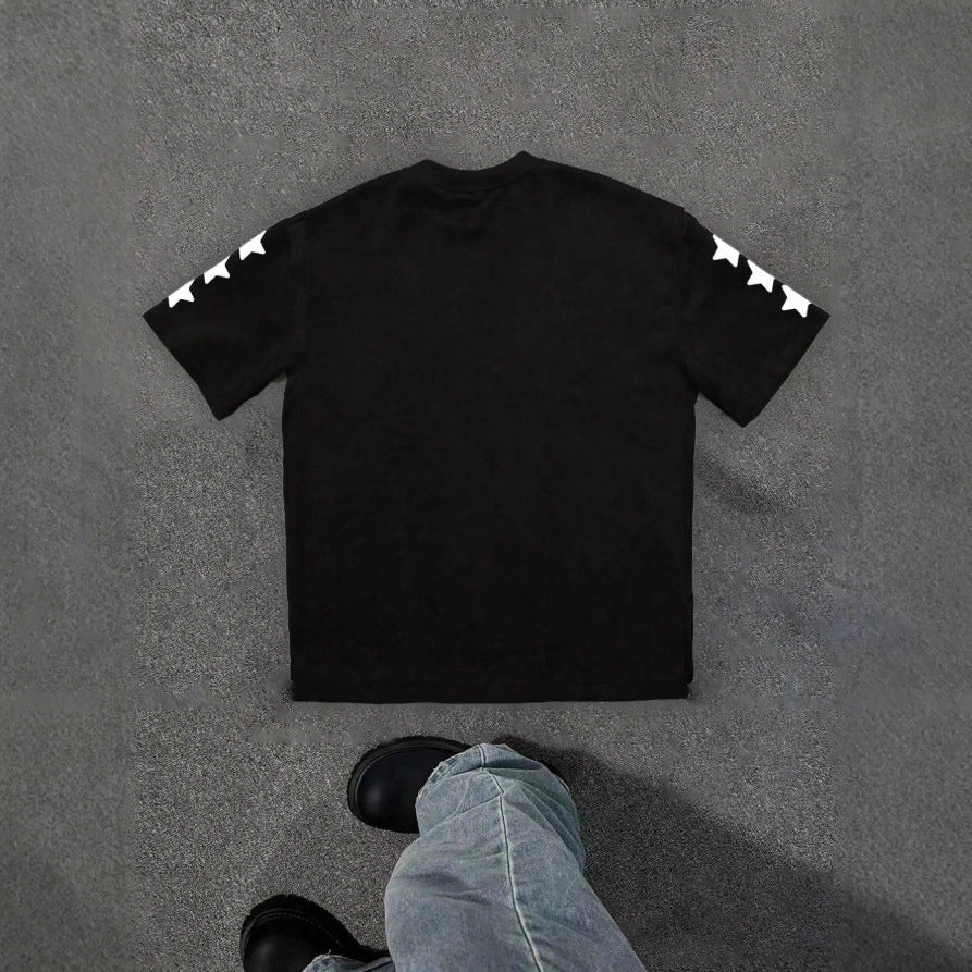 Unisex Hip-Hop Style Letter Pattern T-Shirt.