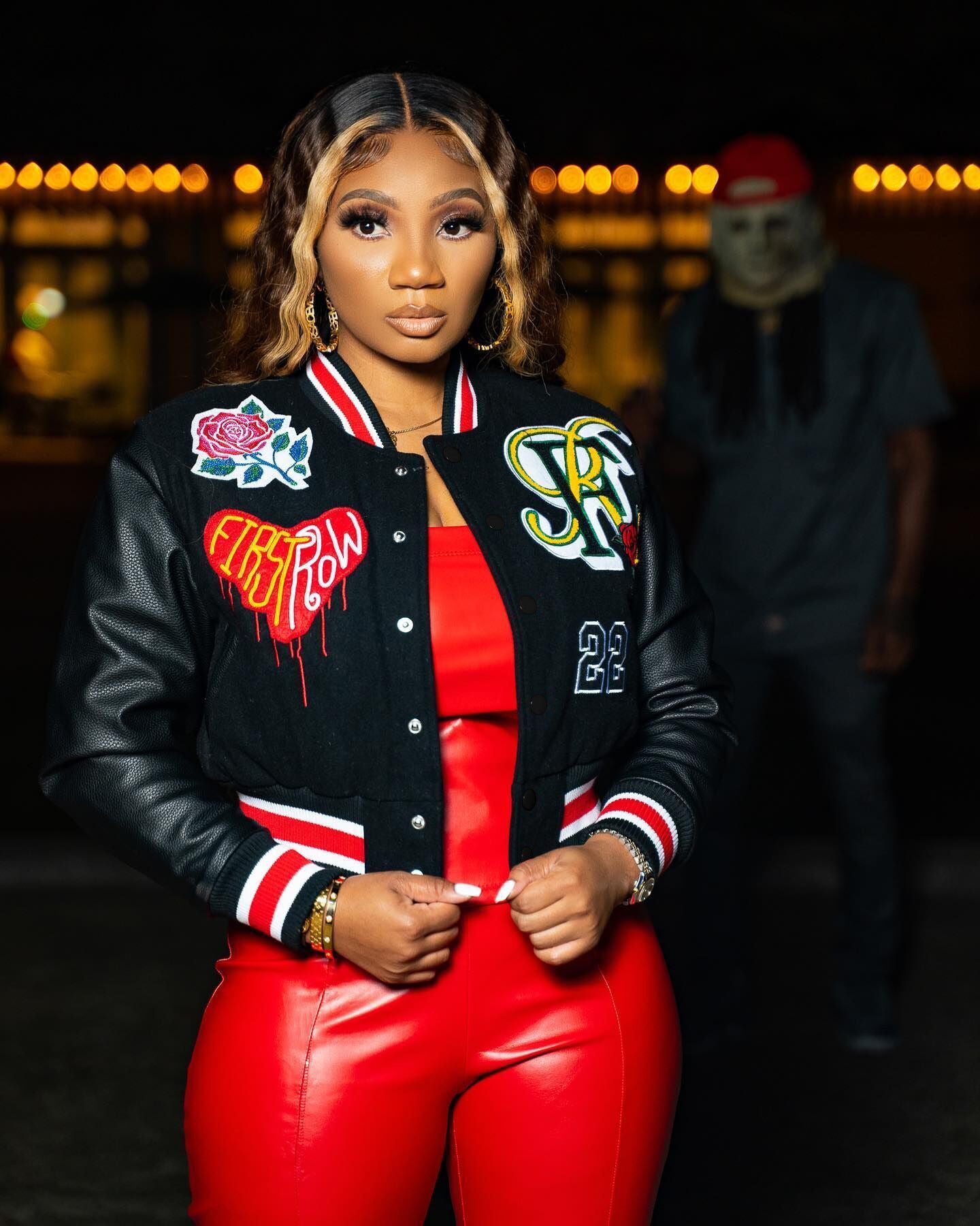 Women's Locomotive Printed Varsity Jacket.