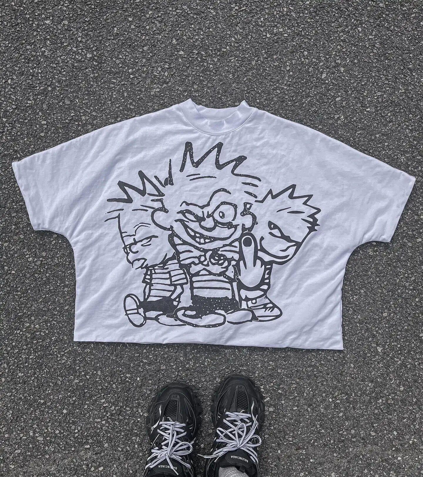 Men's Cartoon Pattern Hip-Hop T-Shirt.