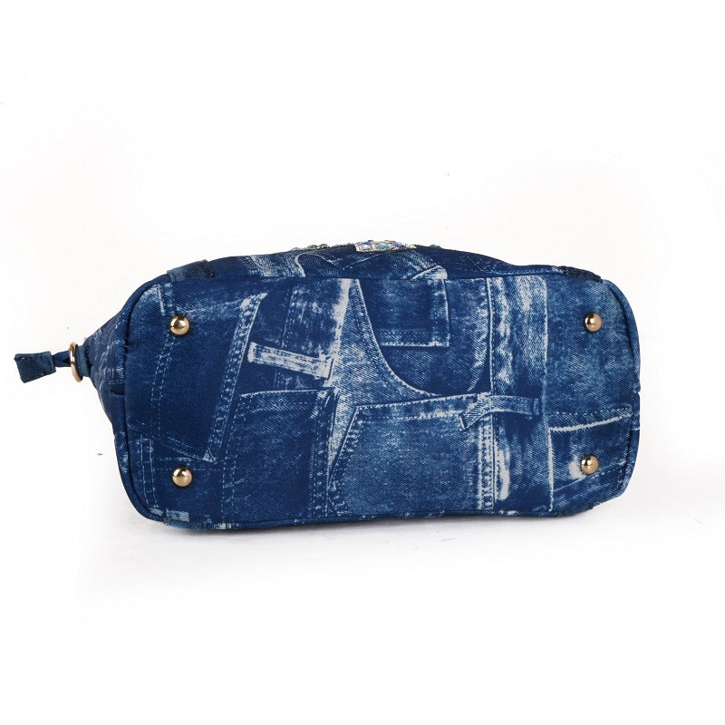 Washed Nostalgic Denim Crossbody Bag.