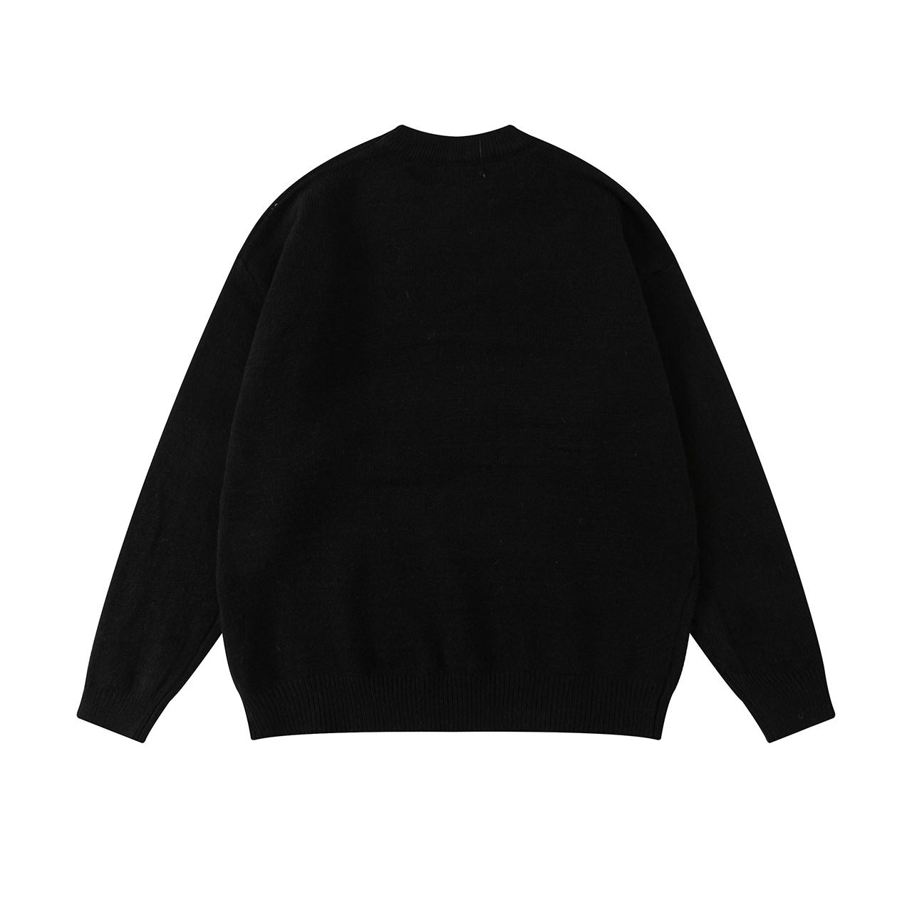 Unisex Hip-Hop Flocking Jacquard Round Neck Sweater.