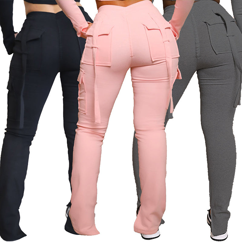 Women's High Waist Drawstring Cargo Pants.