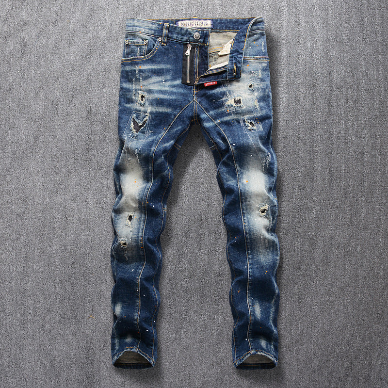 High Street Fashion Ripped Men's Jeans.