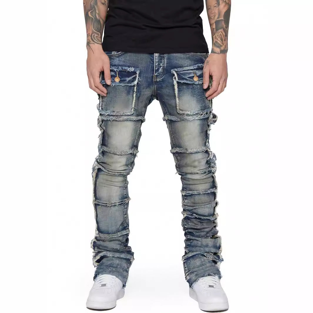 Men's Denim Straight-Leg Fashion Jeans.