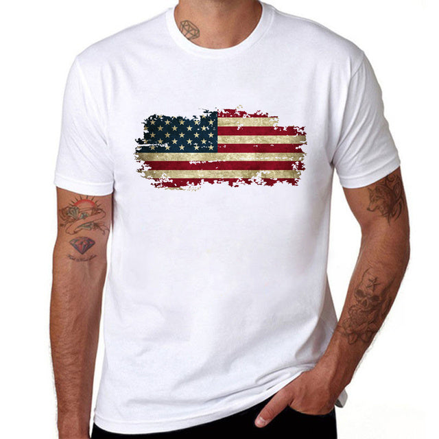 Men's Short-Sleeve National Flag T-Shirts.