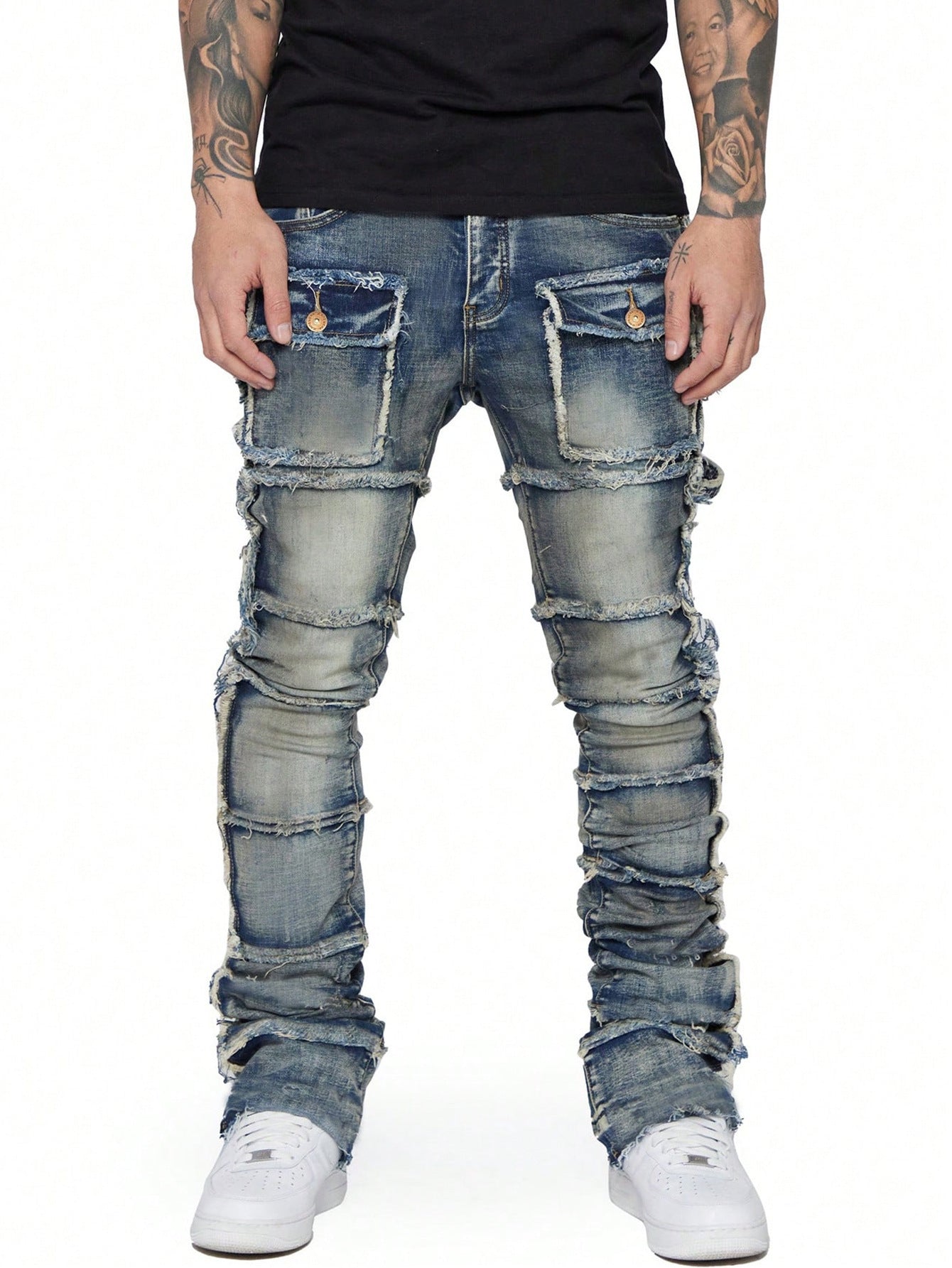 Men's Denim Straight-Leg Fashion Jeans.