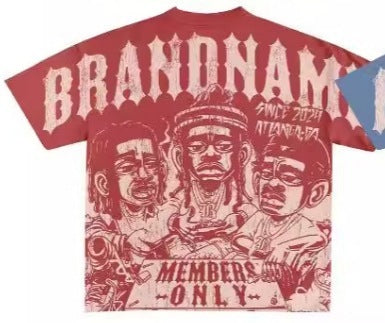 Men's Hip-Hop Graphic Cotton T-Shirt.