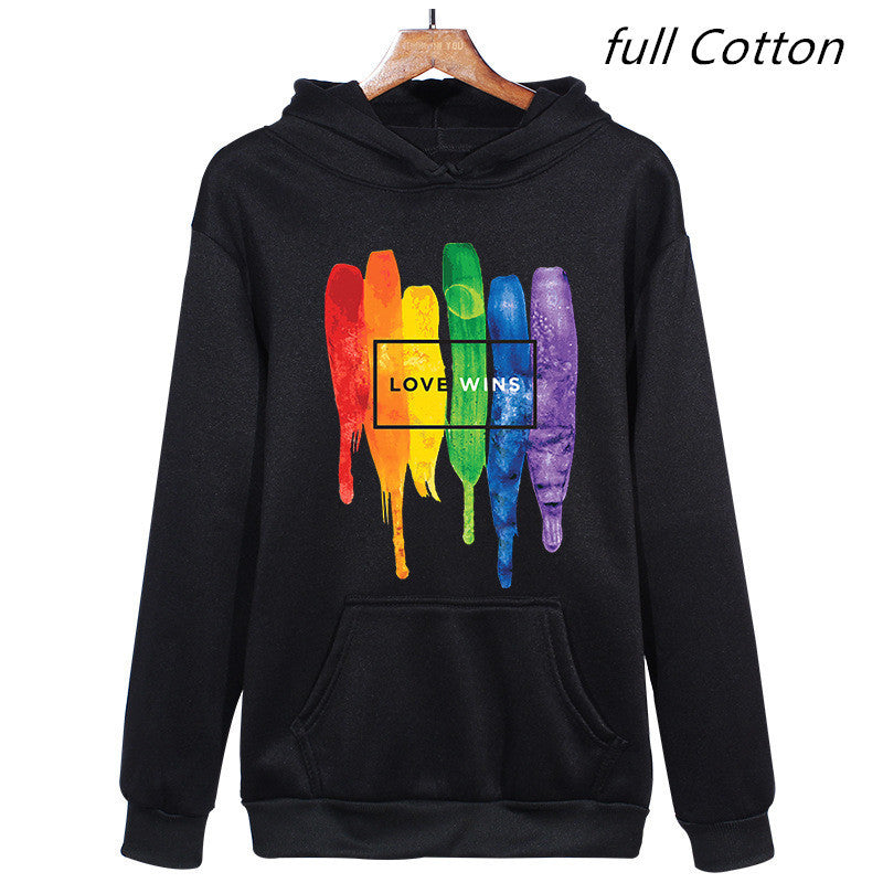 Unisex Pride LGBTQ (LOVE WINS) Cotton Hoodie.