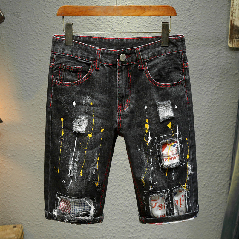 Men's European & American Street Denim Shorts.