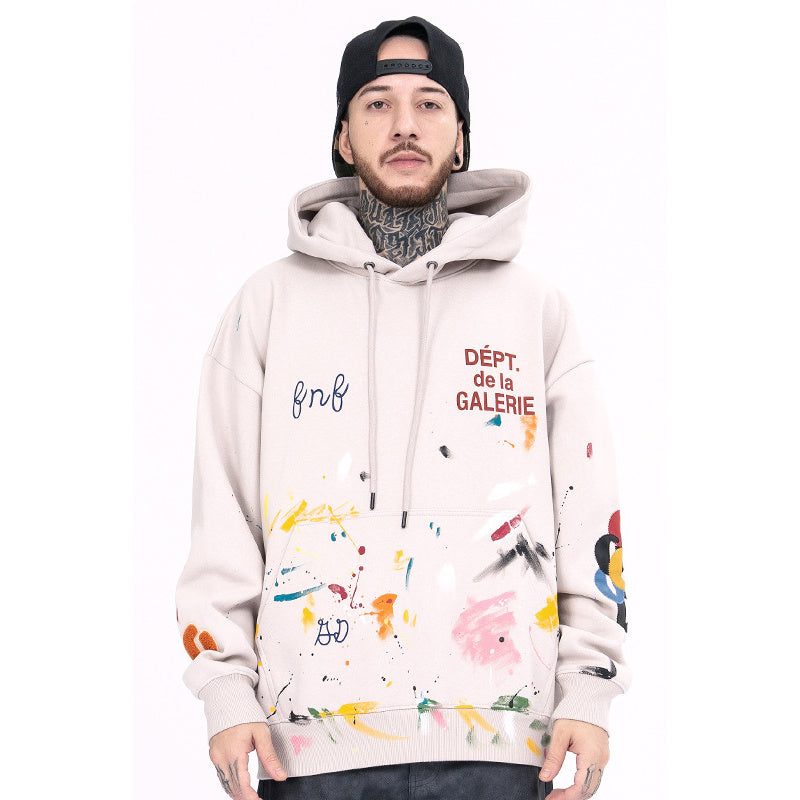 Men's Graffiti Splash Ink Hip-Hop Hoodie. (100% Cotton)