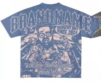 Men's Hip-Hop Graphic Cotton T-Shirt.