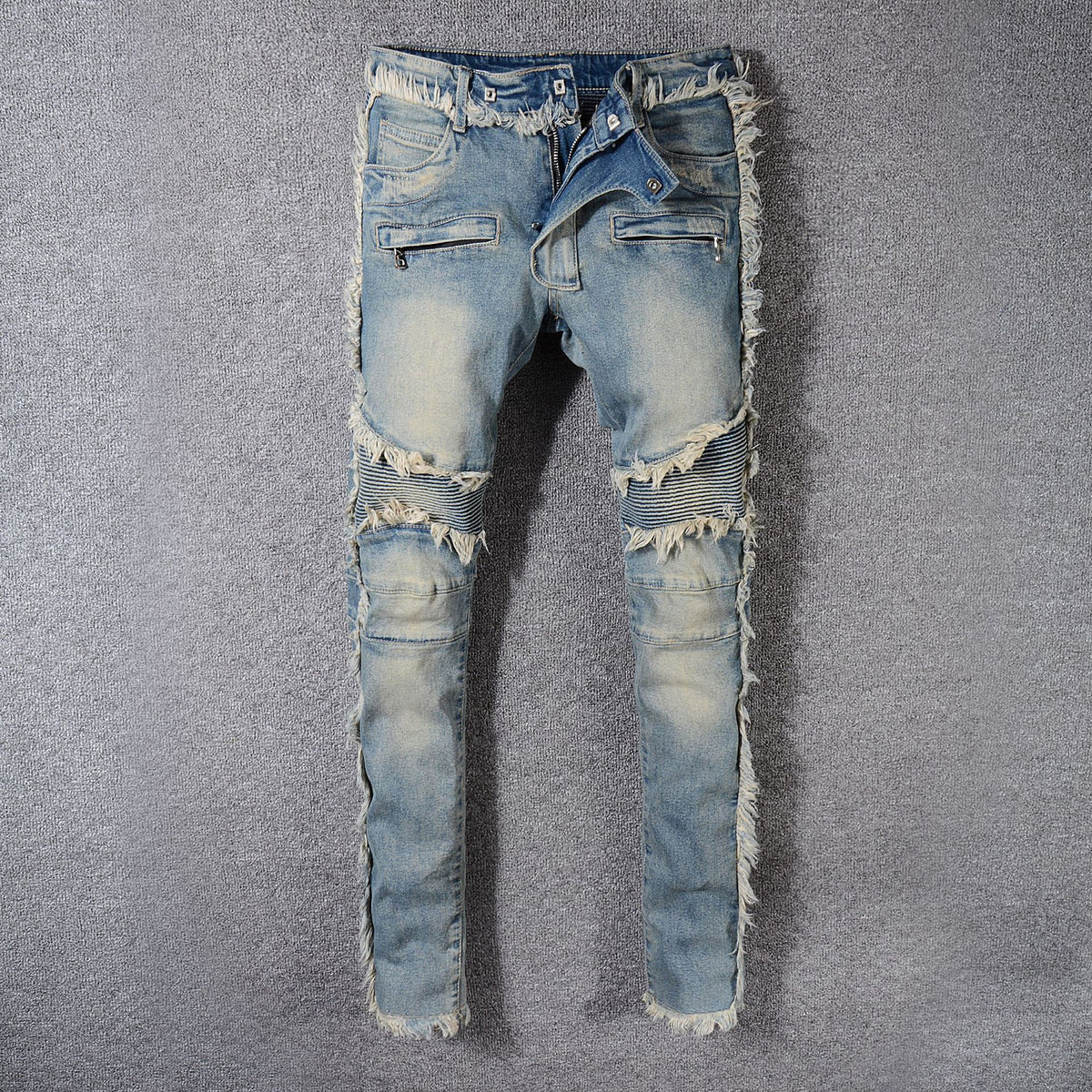 Side Ruffle Jeans Men's Denim Ruffled Jeans. – Kool Thangz