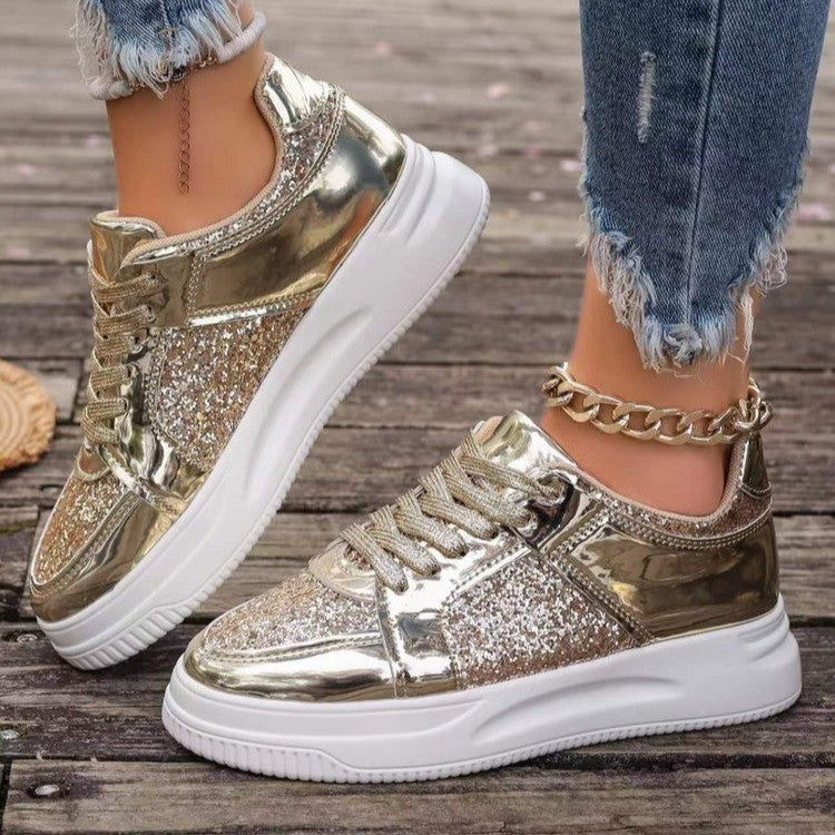 Women's Fashion Sequin Non-Slip Walking Sneakers.