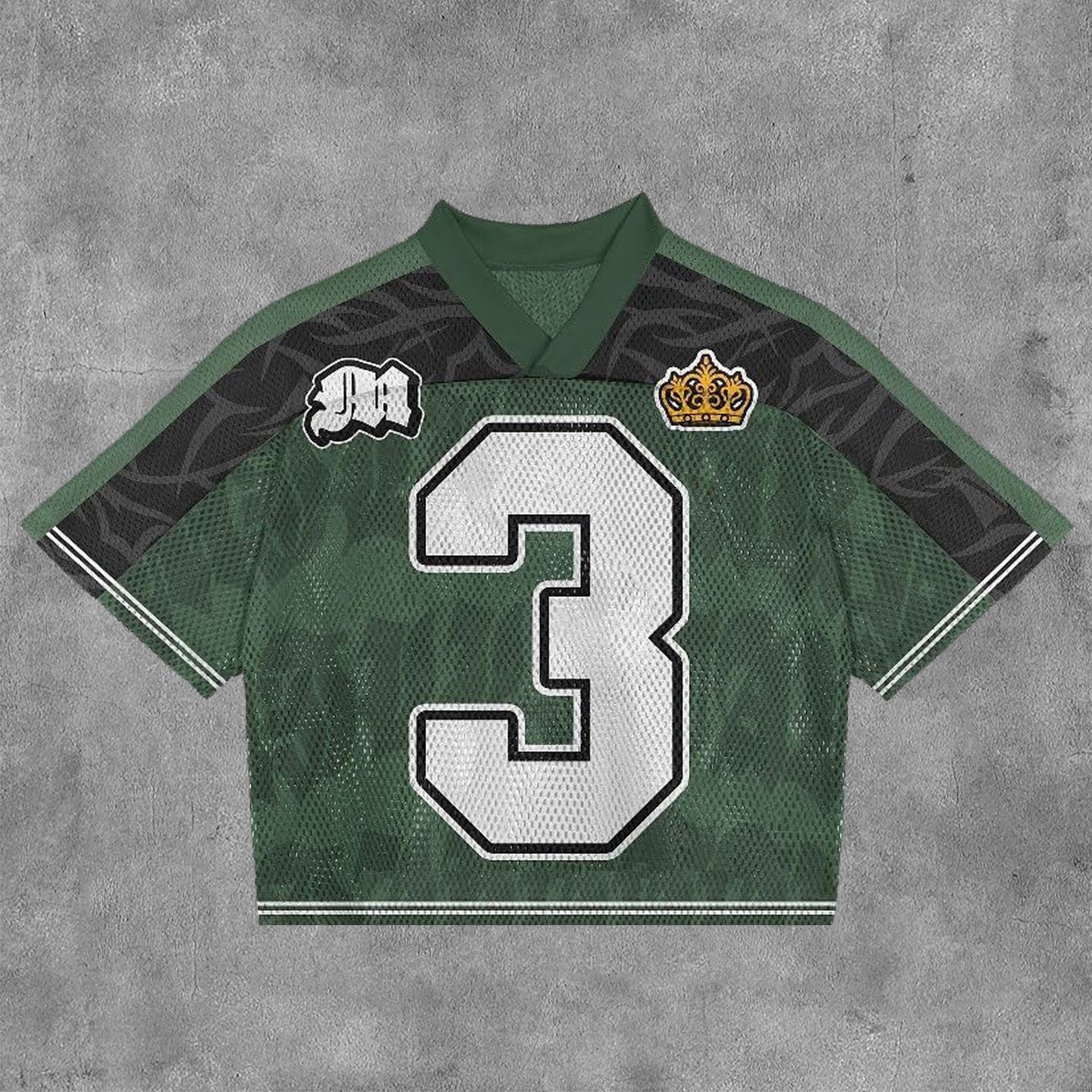 Men's V-Neck Digital Printed Cropped Jerseys.