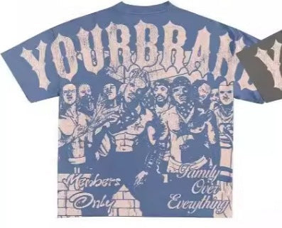 Men's Hip-Hop Graphic Cotton T-Shirt.