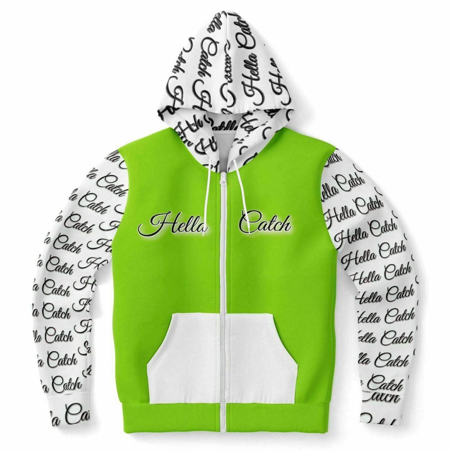 "Hella Catch" Men's Fashion Zip-Up Hoodie - AOP