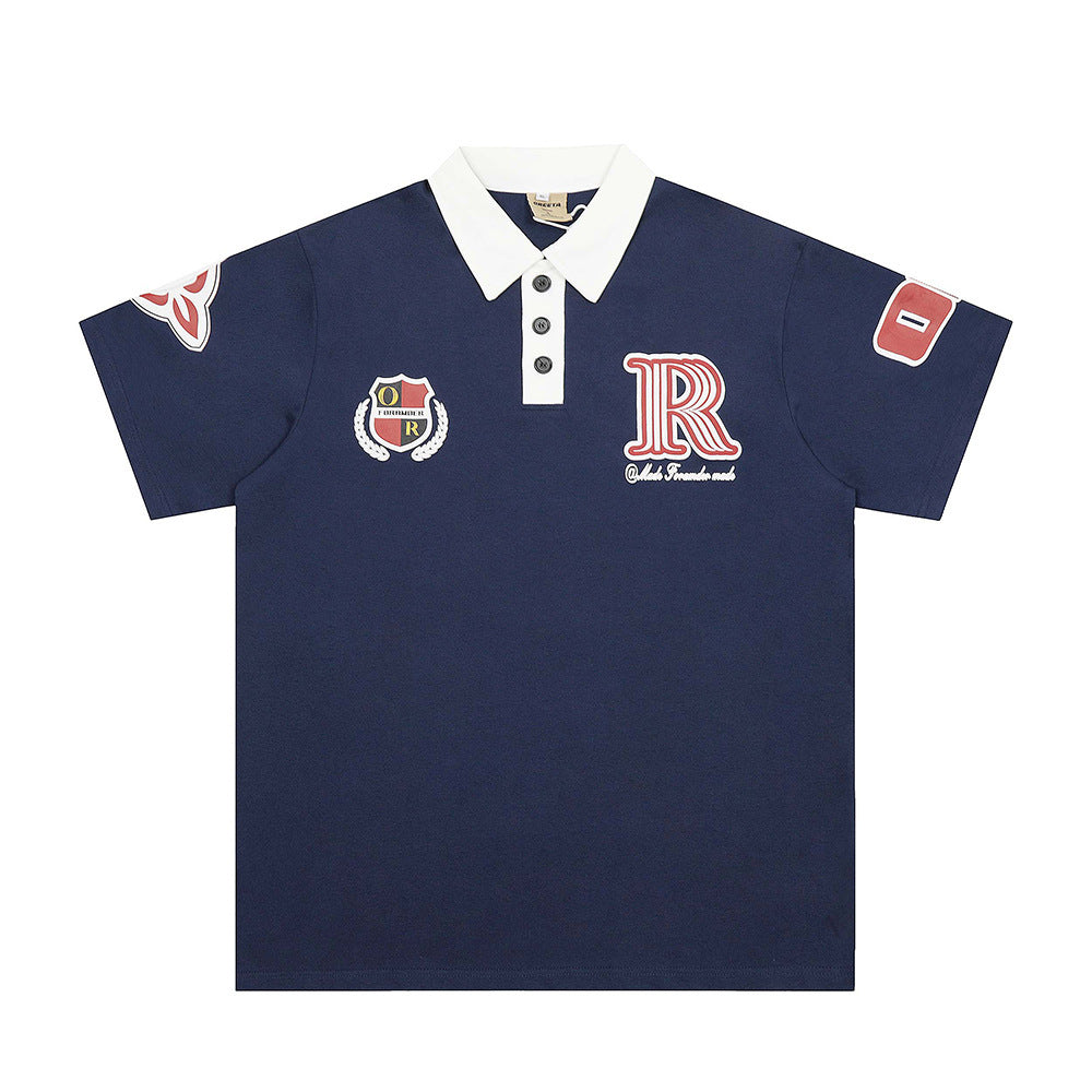 Men's Sports Lapel Short Sleeve T-Shirt.